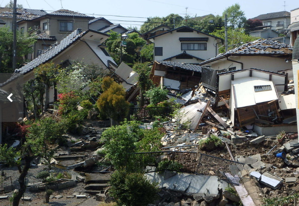 熊本地震で倒壊した家屋